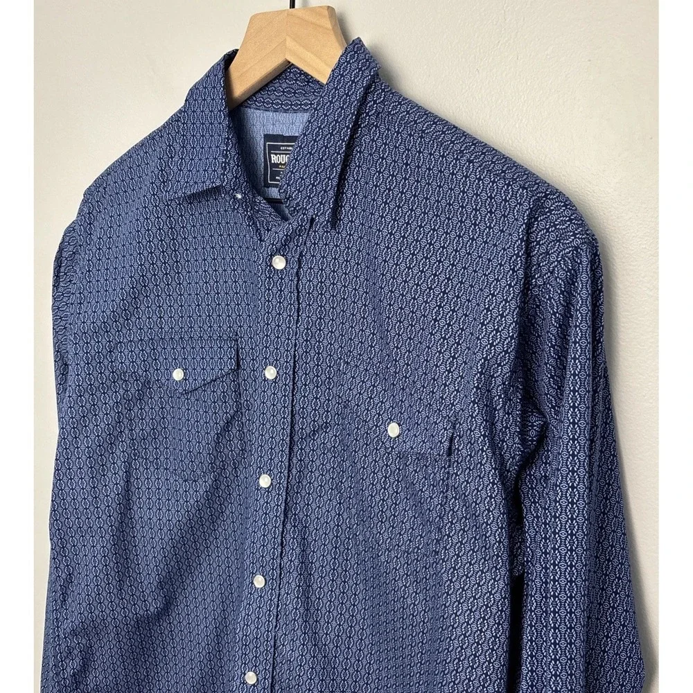Panhandle Rough Stock Boys Youth Size XL/18 Shirt Western Pearl Snaps Geometric‎